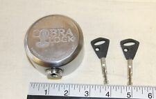 3 X Cobra satin heavy steel puck locks with an Abloy locking cylinder & 6 keys  picture