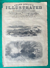 May 1862 Leslie Newspaper Civil War Engravings ~ Ft Macon ~ Merrimack Explodes picture
