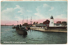1907-1915 Baltimore MD Postcard Maryland Lazzerreto Light House DB Antique picture