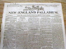 Original 1803 BOSTON newspaper printed during PRESIDENT THOMAS JEFFERSON adminis picture