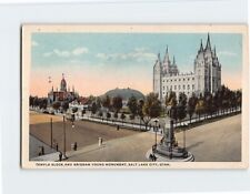 Postcard Temple Block and Brigham Young Monument Salt Lake City Utah USA picture