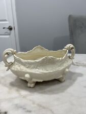 Antique Serving Bowl Victorian Style Pottery Japan Yellow Two Handle picture