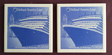 2 Holland America Line Vintage Tiles Coasters Blue Art Deco Zuiderdam Oosterdam picture
