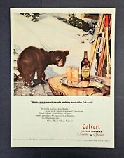 Vintage Calvert Whiskey ad original 1947 bear cub print advertisement picture