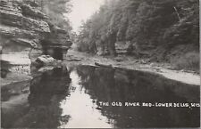 RPPC Postcard Old River Bed Lower Dells WI  picture