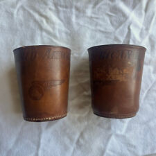 PAIR of PAN AMERICAN INFLIGHT GAME CABIN LEATHER DICE CUPS, circa 1940s RARE picture