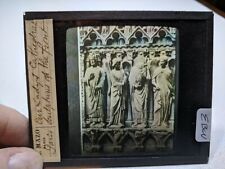 HISTORIC Colored Glass Magic Lantern Slide EBW Our Lady Cathedral Front Sculptu picture