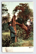 c1909 DB Postcard Policeman Gets Caught Peeping on Lovers Humor picture