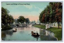 c1910 Boat Scene Lagoon and Bridge In Kennywood Park, West Miffin PA Postcard picture