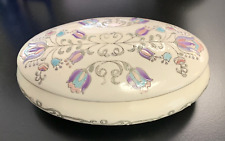 Hand Painted Oblong Porcelain Lidded Trinket Box Vintage Toyo picture