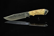 Author's Tourist, Hunting Kitchen Handmade Steel KNIFE *WALRUS* + Leather Sheath picture