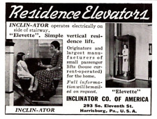 SMALL PRINT AD 1941 Inclinator Residence Elevators Elevette Home 2.25