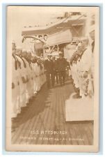 c1920's USS Pittsburgh Captain's Inspection RPPC Photo Unposted Vintage Postcard picture