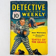 RARE PULP  DETECTIVE FICTION WEEKLY - 1934 AUG 11 - GANGSTER COVER - VF picture