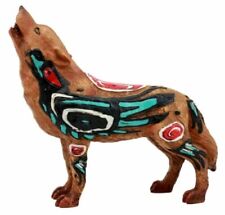Raven Crow Scavenger Native Tribal Howling Wolf Totem Spirit Figurine 6.25