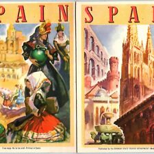 c1950s Spain Tourist Travel Brochure Fold Advertising Attractions Art Towns 3M picture