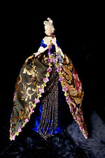 Elegant Antique German Half Doll In 17th Century Court Gown Arms Away picture
