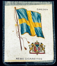 Antique NEBO Cigarettes Tobacco Silk Sweden Flag Rare Old Vintage Collectibles picture