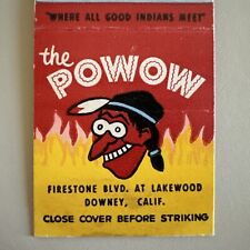 Vintage 1950s The Powow Downey CA Matchbook Cover RARE picture