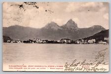 Postcard C 207, Brunnen Switzerland on the shoreline of Lake Lucerne picture