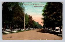 Middletown NY- New York, Highland Avenue, North Armory, Vintage c1913 Postcard picture