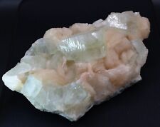 Huge Green Yellow Apophyllite on Stilbite Matrix Crystal Rock Gem Raw Mineral picture