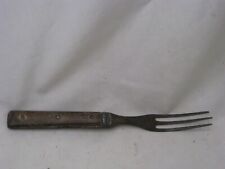 antique 3 prong fork full tang wooden wood handle utensil 1800's old picture