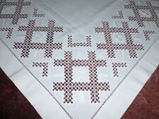 Antique Tablecloth Hardanger Lace Vintage Hand Embroidery Extravagant picture