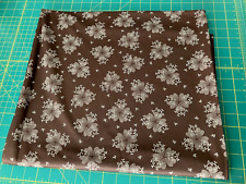 VTG 70's Fabric Polyester Brown White Floral Retro Mod 60