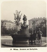 1905, Tilgner-Brunnen Fountain on Karlsplatz Square, Vienna, Austria, Stereoview picture