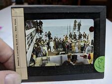 HISTORIC Glass Magic Lantern Slide ELY AMAZING GROUP PHOTO Xing EQUATOR DeBeers picture