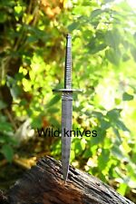 WILD BEAUTIFUL HANDMADE 15 INCHES LONG IN DAMASCUS STEEL HUNTING BOWIE KNIFE picture