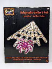 VTG Totally Ghoul Holographic Spider & Web 100 Lights Outdoor & Indoor Halloween picture