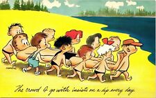 Comic Postcard Kids Carrying Man On the Beach To the Water Unposted picture