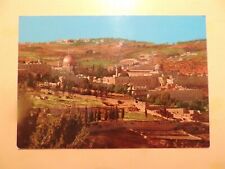 Jerusalem Israel vintage postcard aerial view of temple area & Mt. Scopus picture