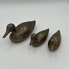 Set Of 3 Vintage Bronze Ducks picture