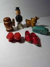 Salt Pepper Shakers Single &Pairs Ceramic Wood Plastic Vintage  Collectible  picture