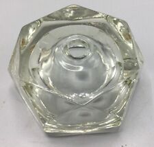 Vintage Clear Glass Lamp Base, Weighs In At 1.45 Lbs., 4 3/4” Wide, 2” Tall picture