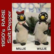 Vintage 50's Willie Millie Penguin Salt Pepper Shakers Kool Cigarettes Advert. picture