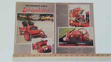 1904 FRANKLIN TYPE A - AIR COOLED ENGINE ORIGINAL 1984 ARTICLE picture
