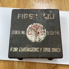 World War 2 WWII Military First Aid kit metal box Rare Emergency W Some Contents picture