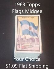 1963 Topps Flags Midgee-YOUR CHOICE-Flat Shipping $1.09 UPDATED 5/12/24 picture