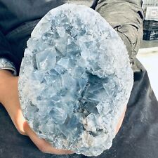 6.05LB Natural Beautiful Blue Celestite Crystal Geode Cave Mineral Specim 2750g picture