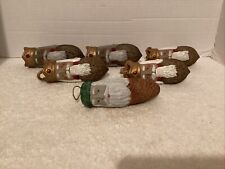 6 Santa Claus Head Christmas Tree Nut Ornaments. picture