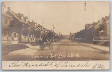 Lansdale PA~Columbia Ave~Horse & Wagon Parked At Curb~Look-Alike Homes~RPPC 1906 picture