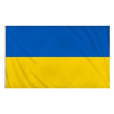 LARGE 5FT X 3FT UKRAINE FLAG UK UKRAINIAN RUSSIA WAR NATIONAL BRASS EYELETS picture