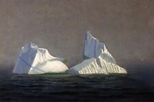 Oil painting wonderful landscape seascape Iceberg-William-Bradford-handmade art picture