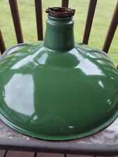 Vintage 15 Inch Green Porcelain Industrial Barn Light Lamp Shade picture