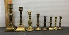 (A) Vintage Lot of 8 Small Brass Candlesticks Candle Holders Size Varies picture
