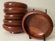 Set Of 6 Haitian Mahogany Wooden Bowls 6” picture